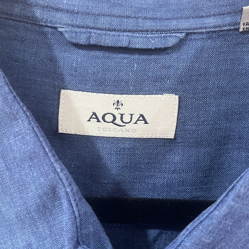 Aqua men’s button down - Picture 2 of 5
